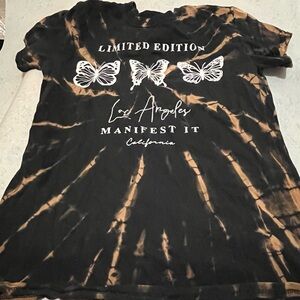 Limited Edition "Los Angeles Manifest It" Tie-Dye Tee - Black & Bleach